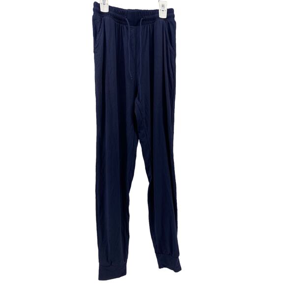 Solid Navy Blue Jogger Sweatpants Women's Size Medium - Picture 1 of 5